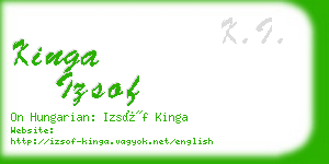 kinga izsof business card